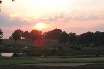 Course view at sunset 